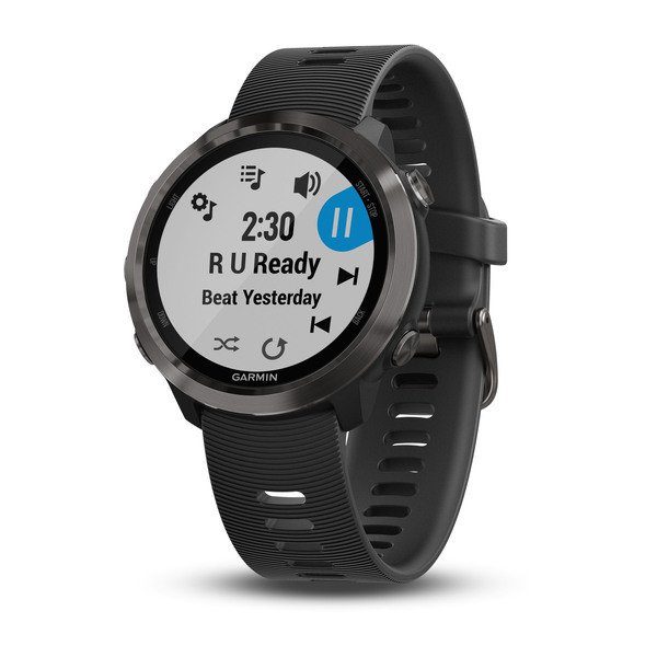Forerunner® 645 Music, svart med skifferfärgad hårdvara