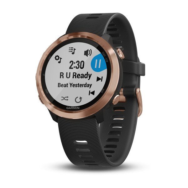 Forerunner® 645 Music, svart med roséguldfärgad hårdvara